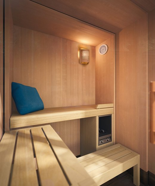 Aménagement intérieur du sauna S1 MANUEL