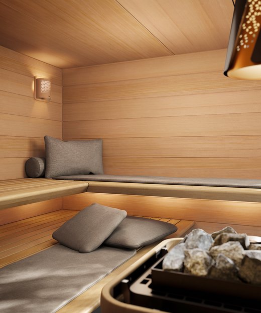 Aménagement intérieur du sauna AURA