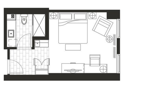 Plan de la chambre d'hôtel