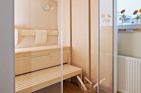 SAUNA S1, revêtement intérieur en hemlock natural