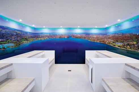 Plafond du bain de vapeur en crépi, BGK Therme