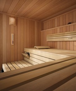 Parfaitement adapté au sauna extérieur TARAS : Aménagement intérieur du sauna PREMIUM