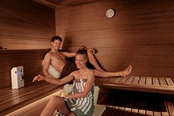 Sauna AURORA de KLAFS, intérieur, Microsalt SaltProX