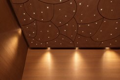 Plafond CURVE en wengé avec ciel étoilé POLAR